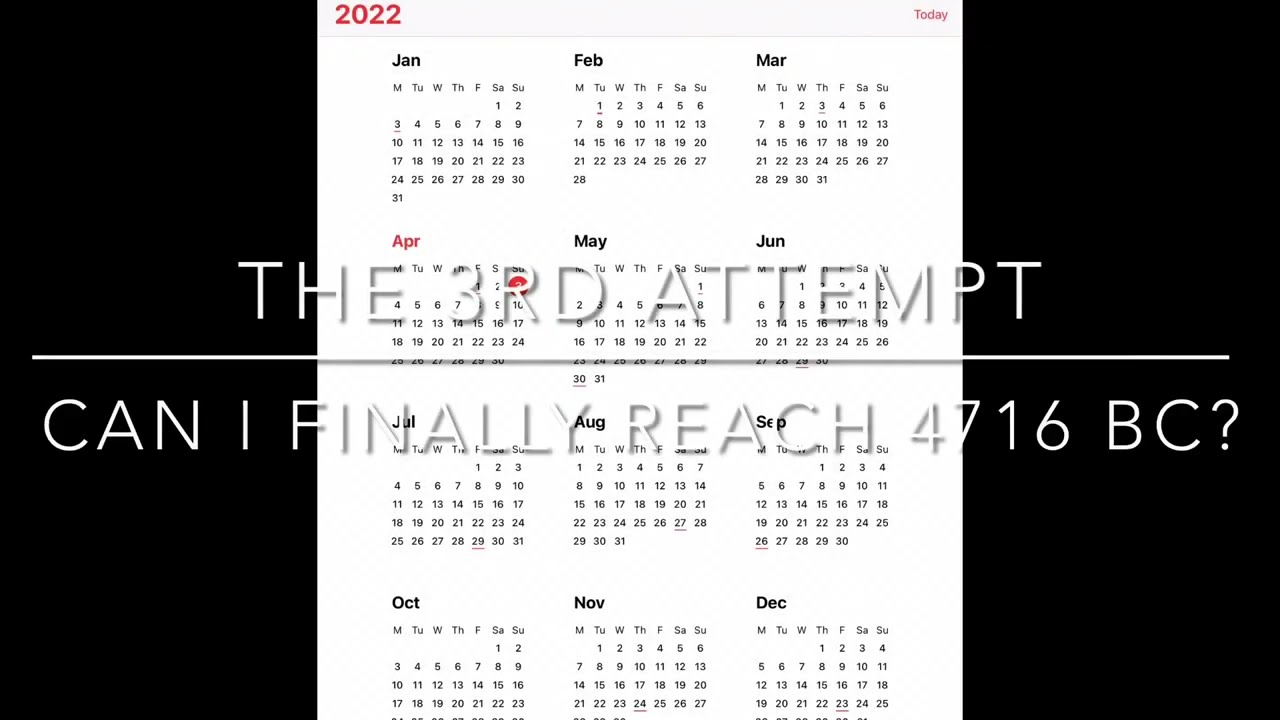 iPhone/iPad Calendar: 3rd Attempt to Reach 4716 BC