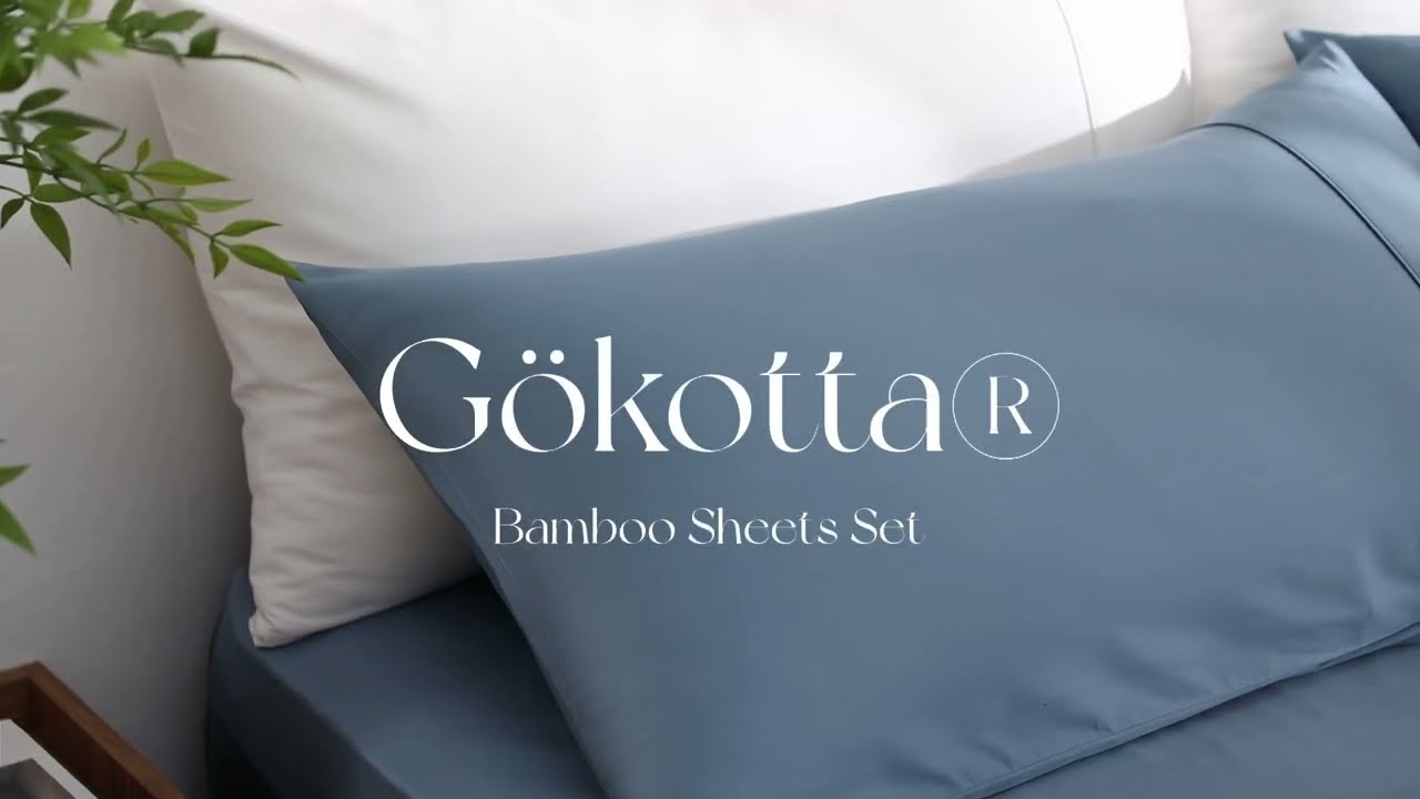 Meet the natural blue GOKOTTA bamboo sheets set, with organic bamboo rayon and breathable features