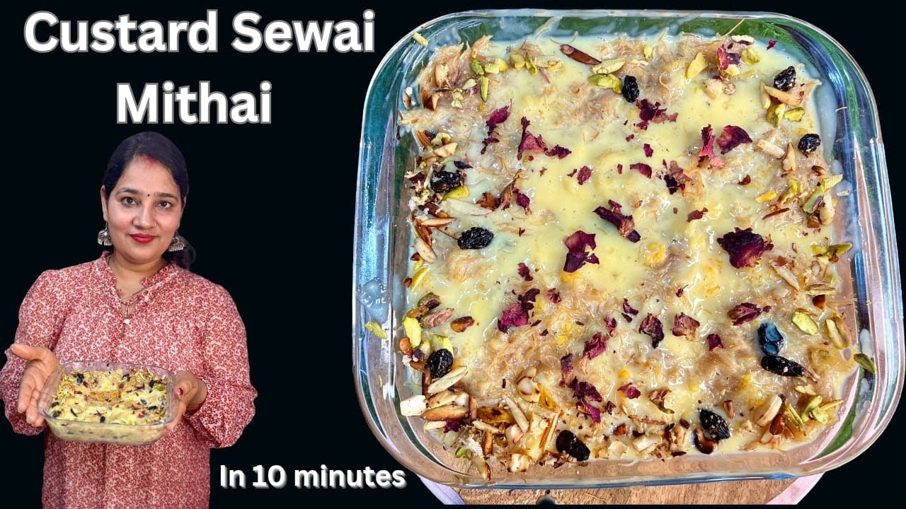 10 Min में लाजवाब Dessert: Custard Bread Sewai Mithai.  रेसिपी 🌙 Ramazan Special | #shweta_cook