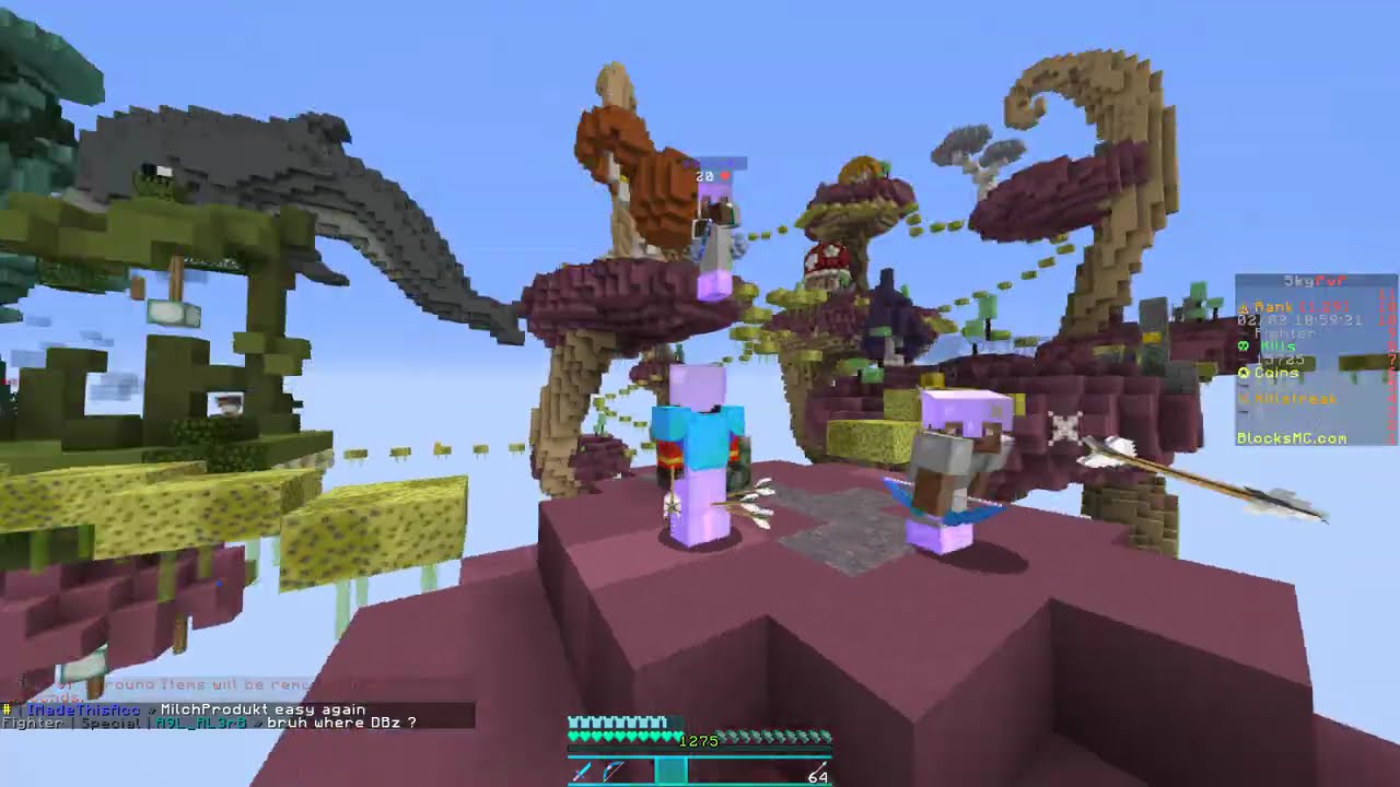 multi account hacker kill aura and fly - Blocksmc.com skypvp1