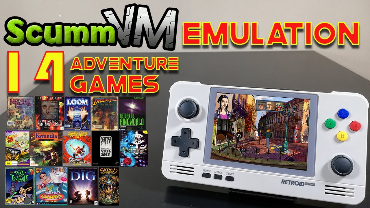 Retroid Pocket 2 + ScummVM PERFECT Emulation - 14 ADVENTURE GAMES  - Tribute to the 90s
