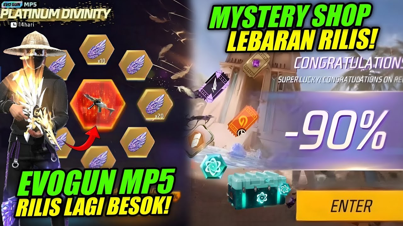 BENERAN RILIS! 😱 MYSTERY SHOP SPESIAL LEBARAN FF + EVOGUN MP5 RILIS LAGI!? - Free Fire 
