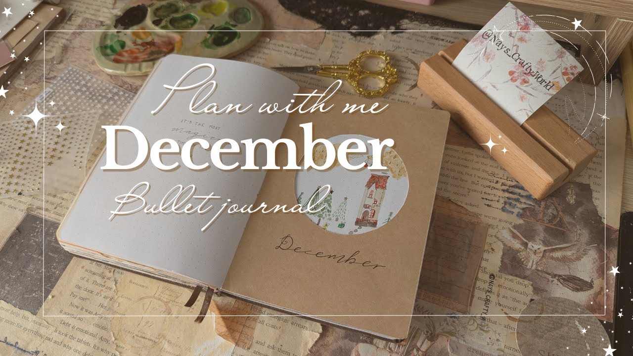 December Plan with me | Monthly Bullet journal setup | Cozy watercolour Christmas