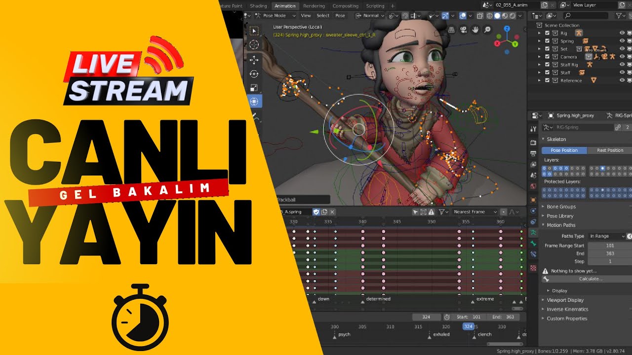 Blender hoca ile Sahura doğru Cinematic Sahneye Devam