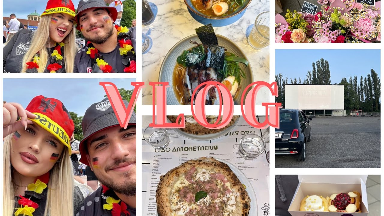 ASMR VLOG STUTTGART⚽️🇩🇪| Autokino, UEFA Public Viewing, etc. | Whispered Voiceover in GERMAN