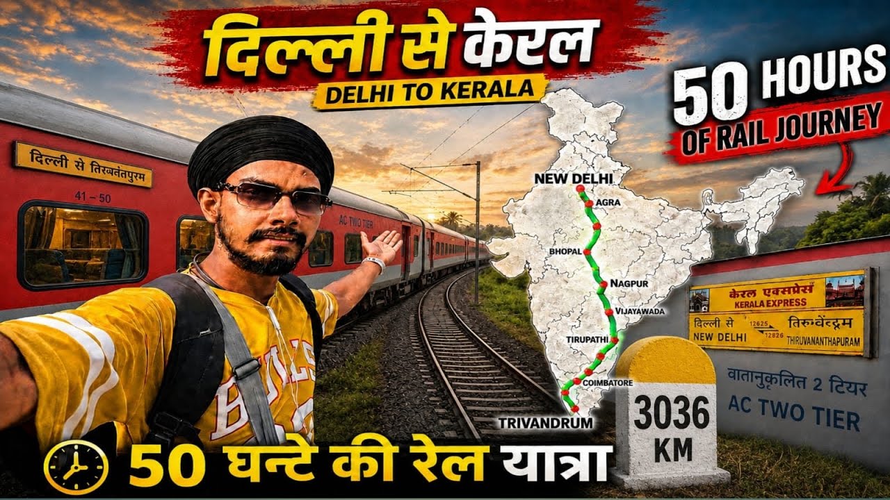 Kerala Express train journey Delhi to Thiruvananthapuram&bull;50+ Hours in Kerala Express General Coache
