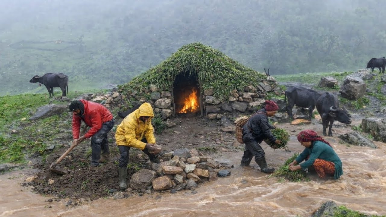 This Is Himalyan Nepali Mountain Village Life Heavy Rainy Day |Naturelly Village Dacumentary Video |