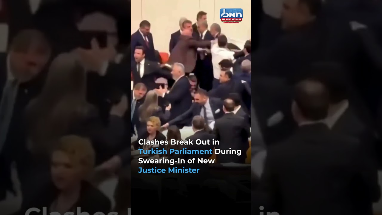 Clashes Break Out in Turkish Parliament During Swearing In of New Justice Minister
