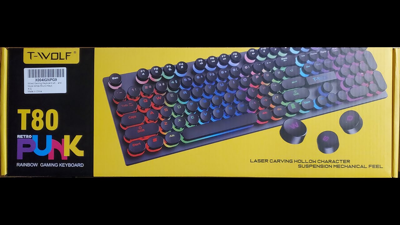 Клавиатура T-Wolf (Guiheng) T80 'Retro Punk Rainbow' с подсветкой (c) 'Gaming' Keyboard Review