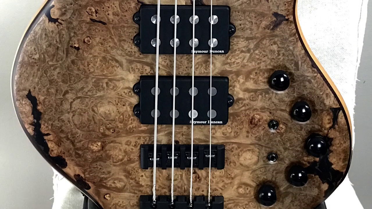 Maruszczyk Frog 4 String Bass Guitar, Maple Burl Top, Fretted AND FRETLESS!