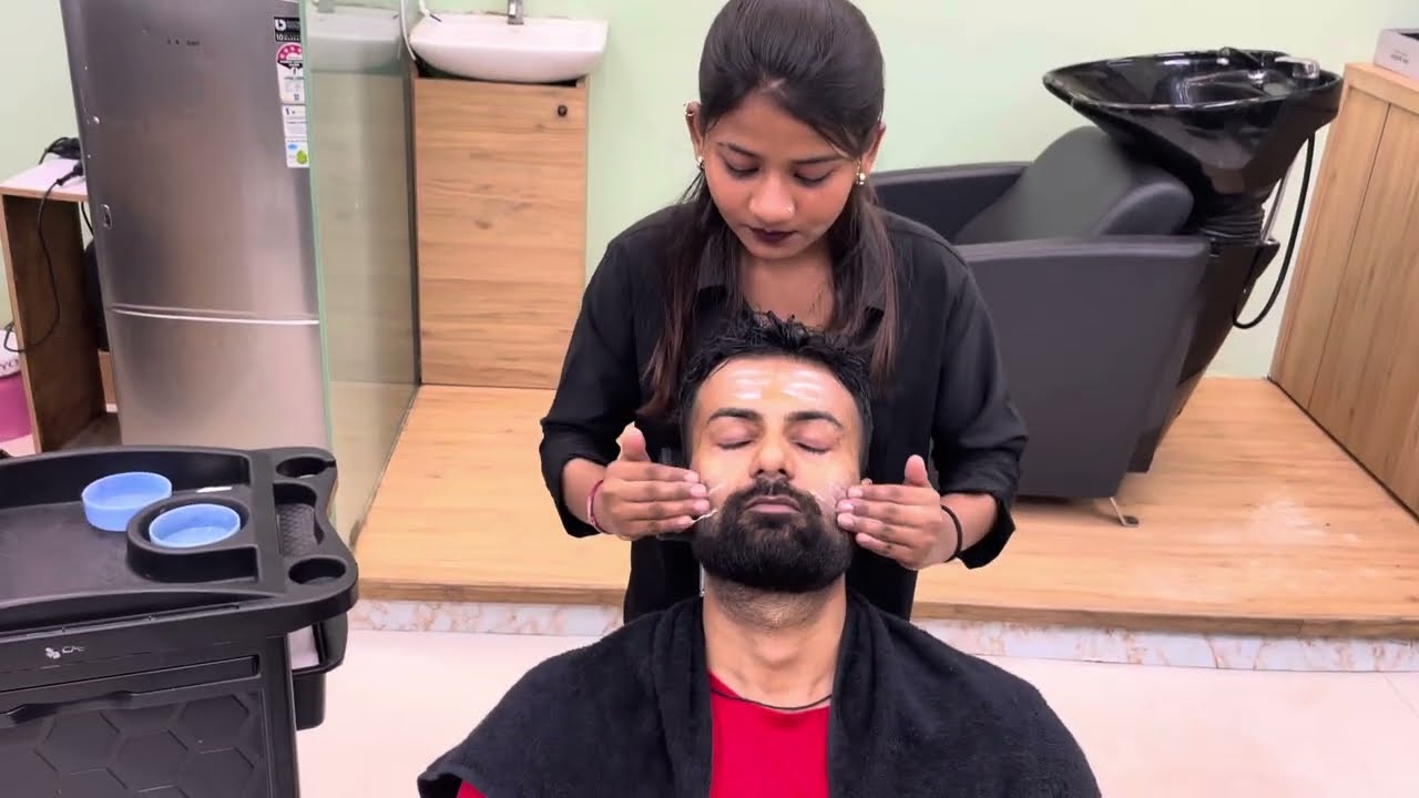 ASMR girls 🧒 She Gave me a Slow & RELAXING head face massage pain relief