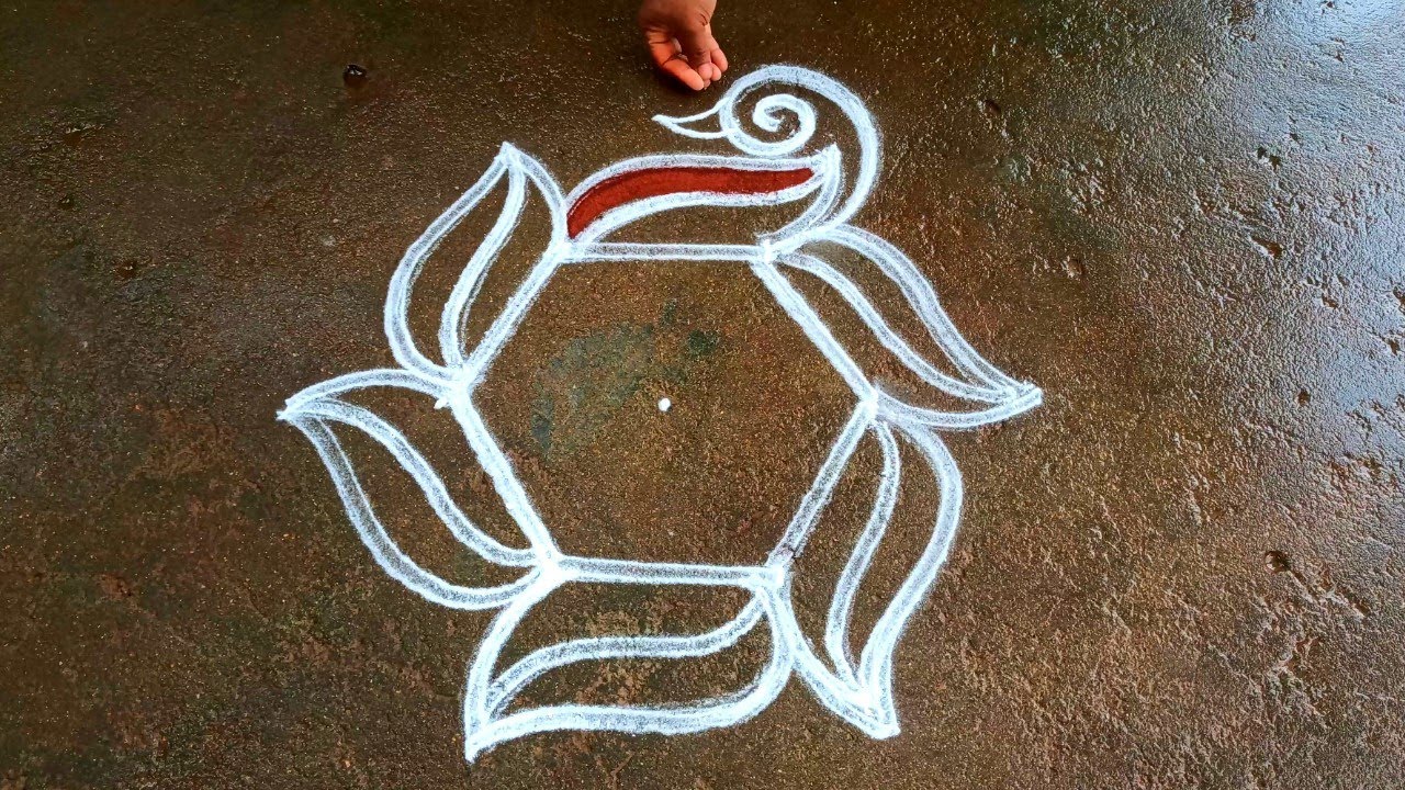Thai madham peocock rangoli|easy pandaga muggulu thai kiruthigai kolam|3*2 Begginers Super rangoli