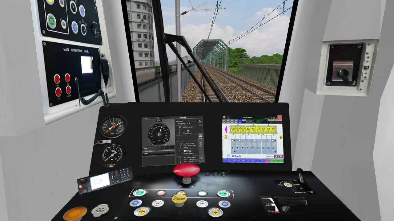 [openBVE][前面展望] 東鐵綫現代列車(R-Train)行駛過海段下行 (旺角東-金鐘)