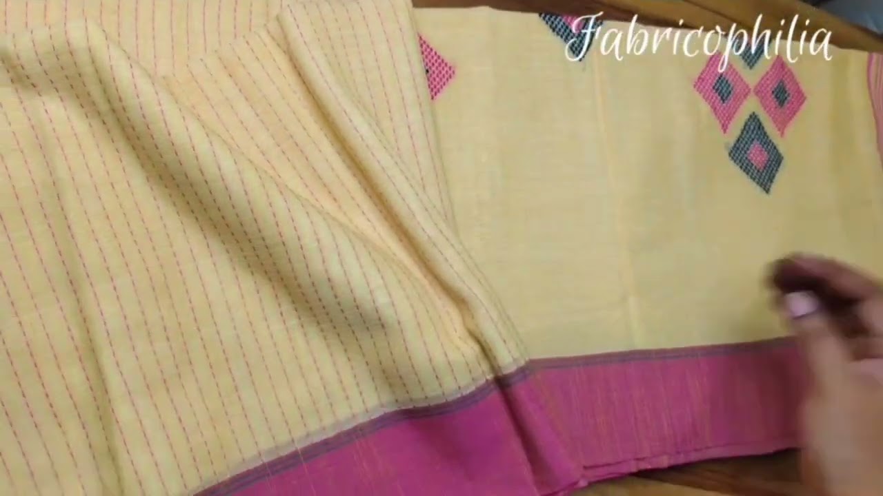 Yellow and pink handloom saree- truly heavenly