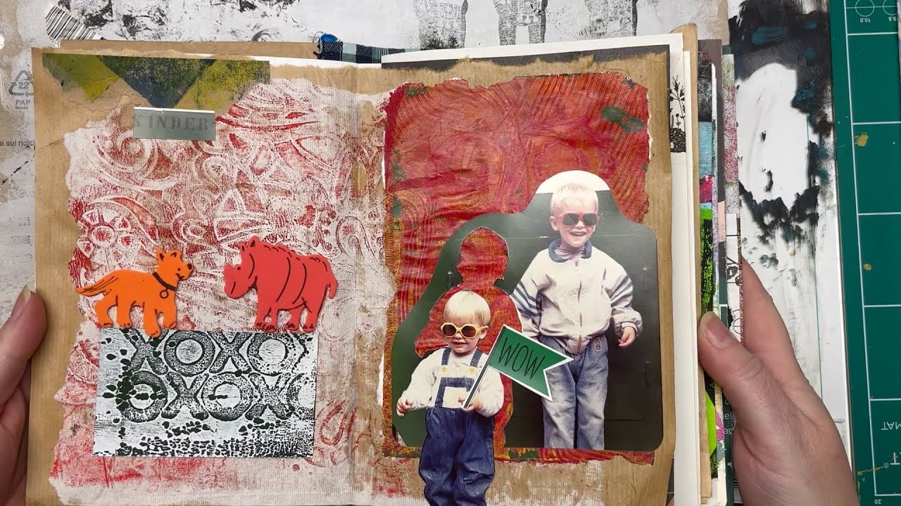 Art-Journal with me, I am in a messy, silly, nostalgic mood - #journalingwithme #artjournaling