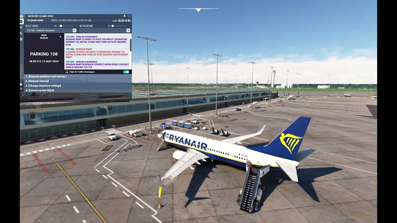 MFS2020 Ryanair OPS using Realistic ATC with live traffic FULL Flight