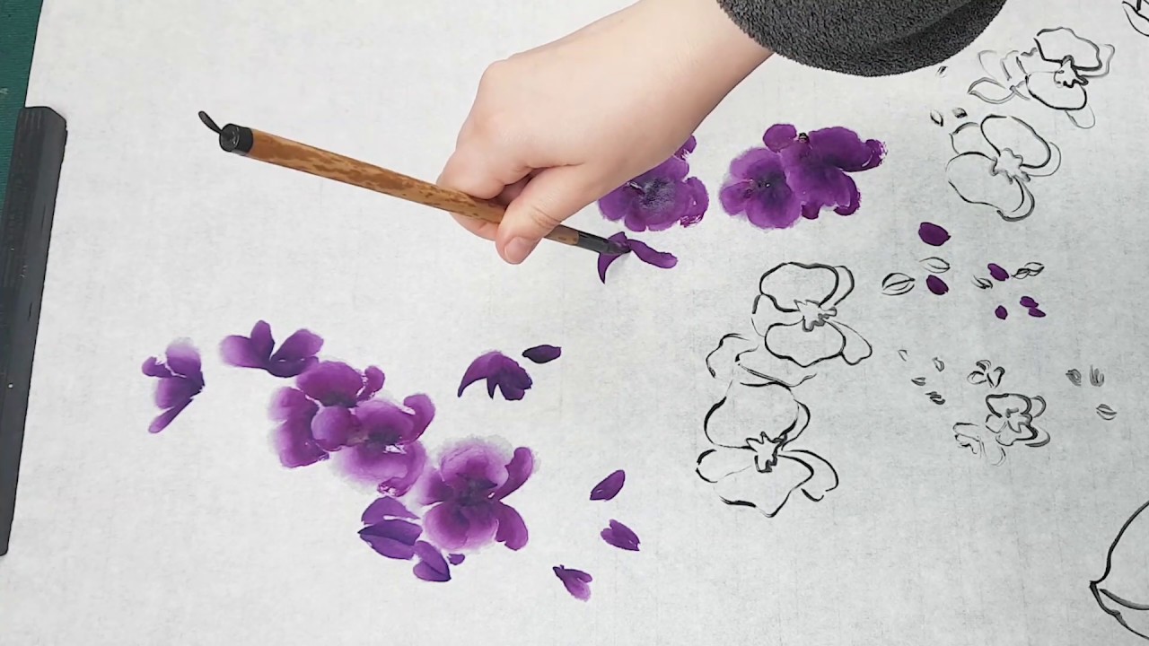 Как рисовать Орхидею видео урок How to draw Orchid tutorial 난초 그림 그리기