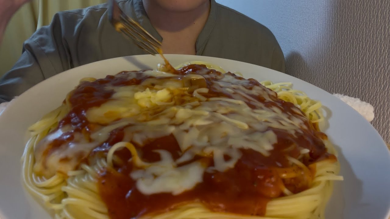 MUKBANGミートソーススパゲッティ食べるだけ