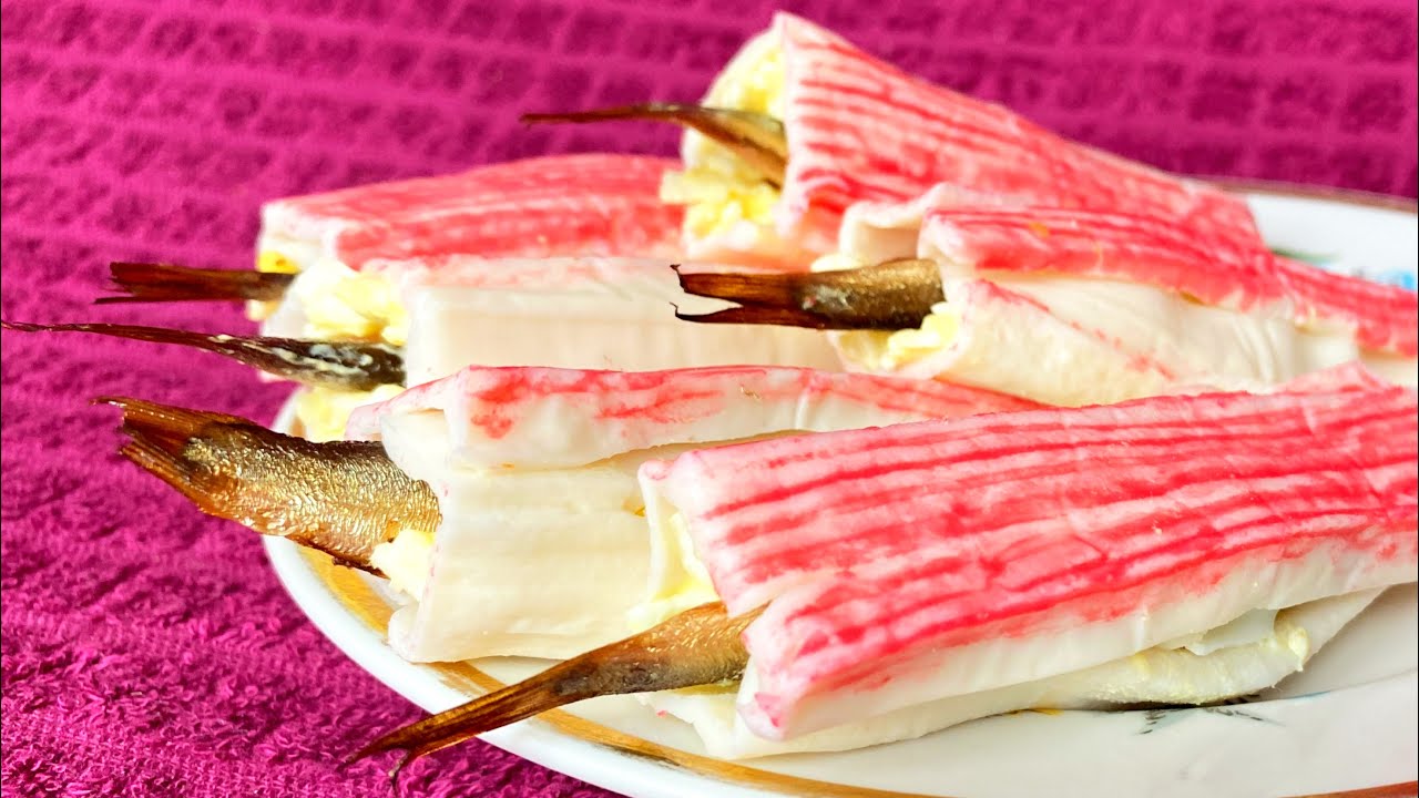 ШПРОТЫ + КРАБОВЫЕ ПАЛОЧКИ! Мои гости съели их первыми! СКОРЕЕ СОХРАНЯЙ РЕЦЕПТ!
