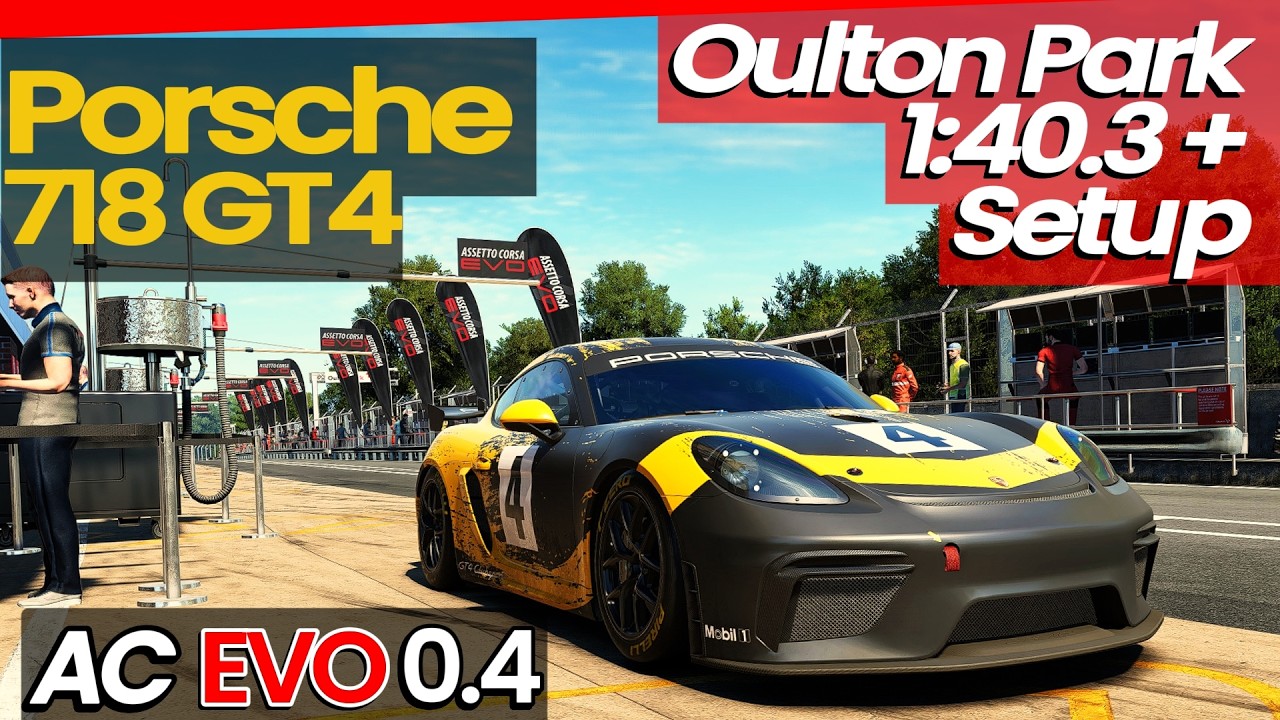 AC Evo 0.4 - Porsche 718 Cayman GT4 Oulton Park Hotlap & Fast Setup (
