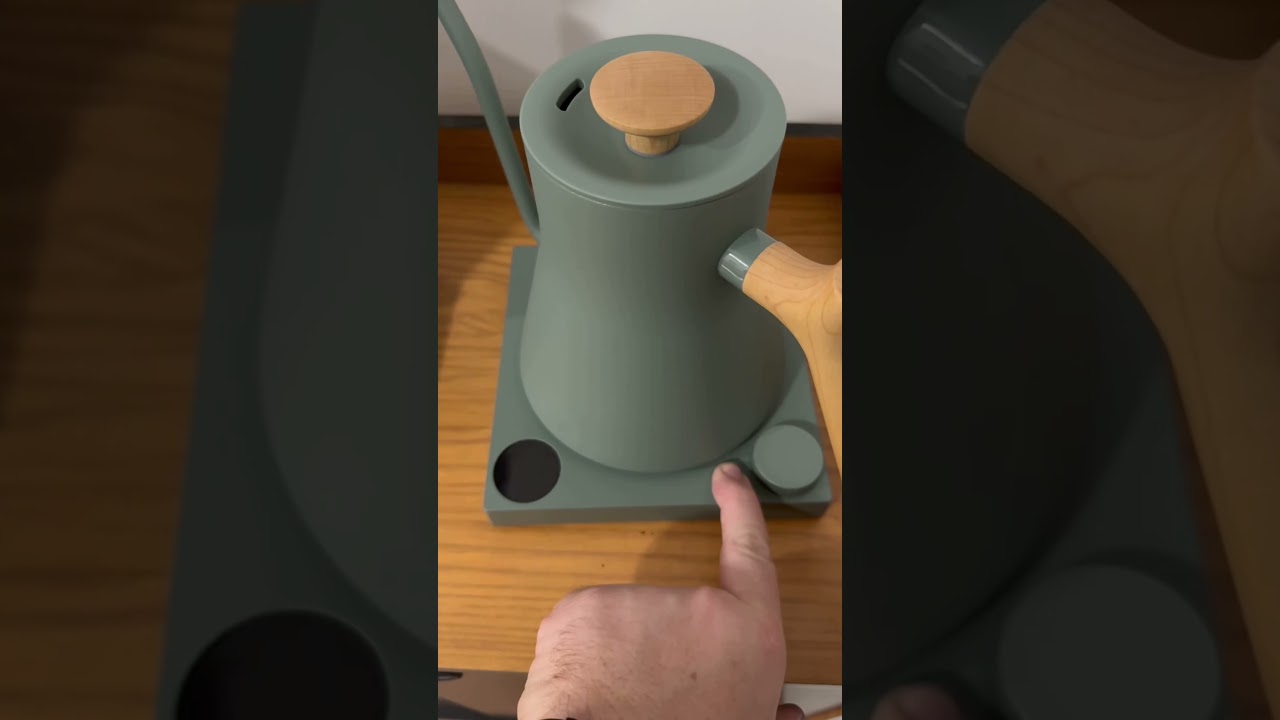 Fellow Stagg EKG Pro Electric Kettle Smoke Green + Maple #fellow #coffee #fellowcoffee #green