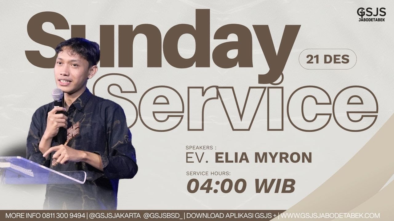Ibadah Online GSJS Jakarta w/ Ps. Elia Myron (04.00)