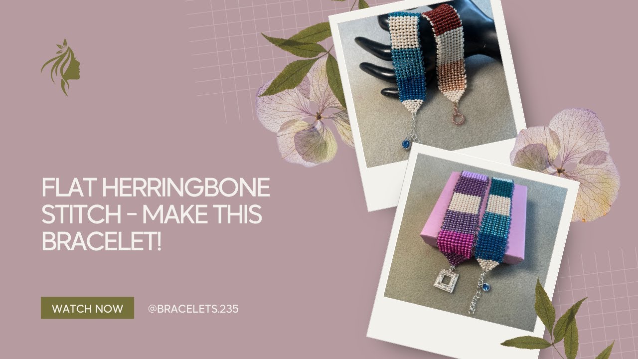 Patchwork Bracelet - flat herringbone stitch