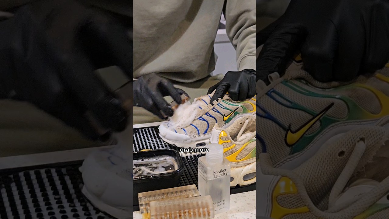 How to clean your Nike TNs 👟✨️ save this post to clean yours later. #nikeshoes #sneakercleaning