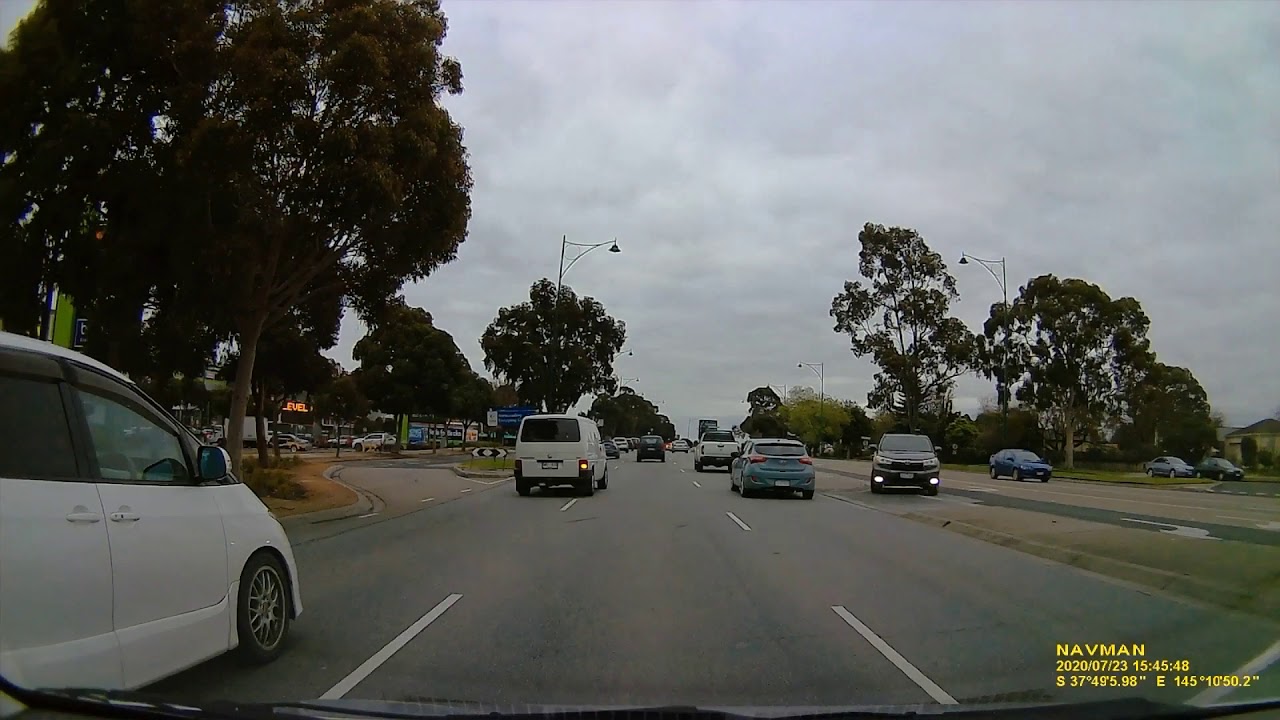 Real-time drive, Ringwood East to Templestowe via Maroondah Hwy, Tram Rd, Williamsons Rd