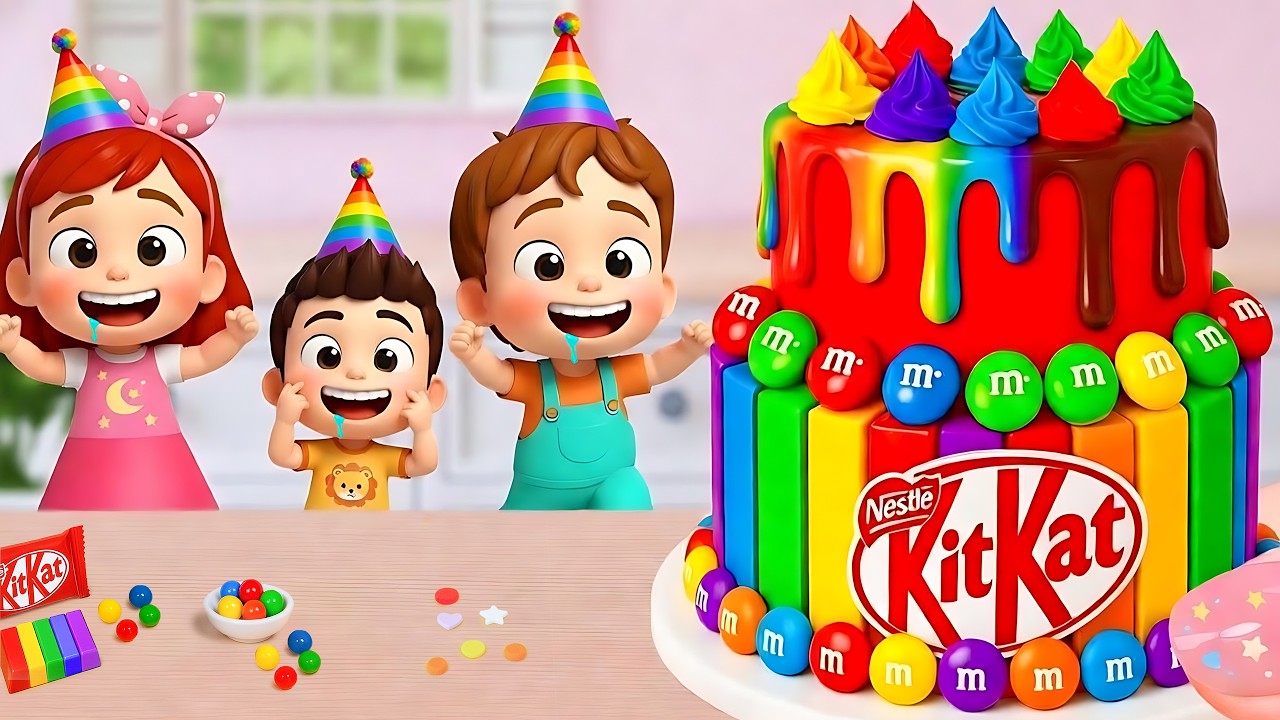 Miniature Rainbow Cake Tutorial 🌈 Cute Mini Rainbow KitKat Cake Recipe with Chocolate 💖🍰 Yummy Teeny