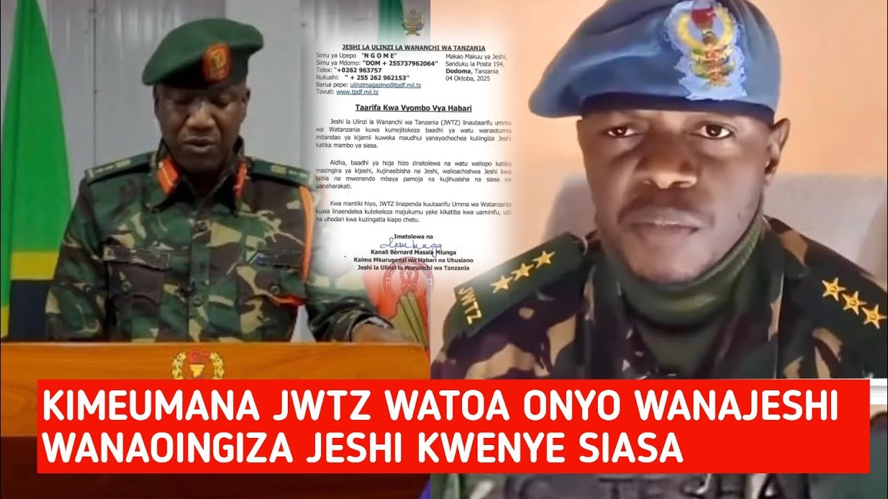 KIMEUMANA JWTZ WAMETOA TAMKO KUHUSU CAPTAIN TESHA KUTAKA JESHI LICHUKUE NCHI