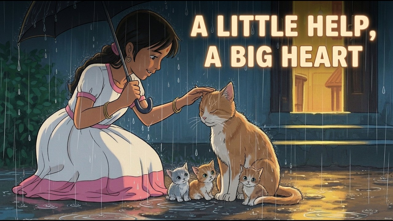 She Helped a Stray Cat Family in the Rain ❤️ | Ghibli Style Story