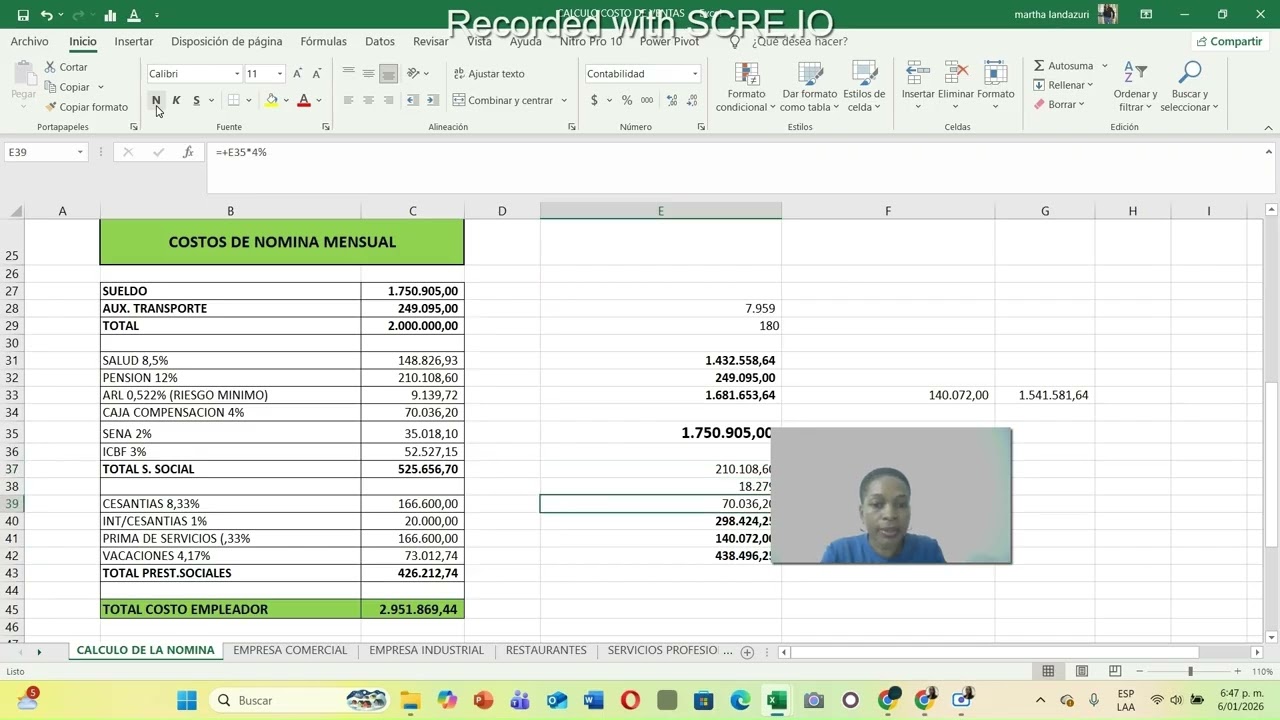 Mentoría personalizada de nómina- Caso real