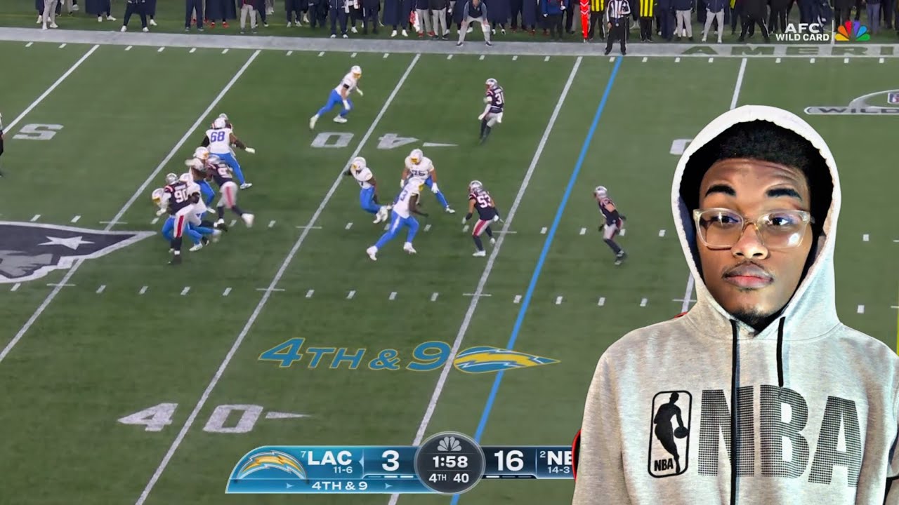 3 POINTS?? Los Angeles Chargers vs New England Patriots reaction | 2025 NFL Season Wild Card Round