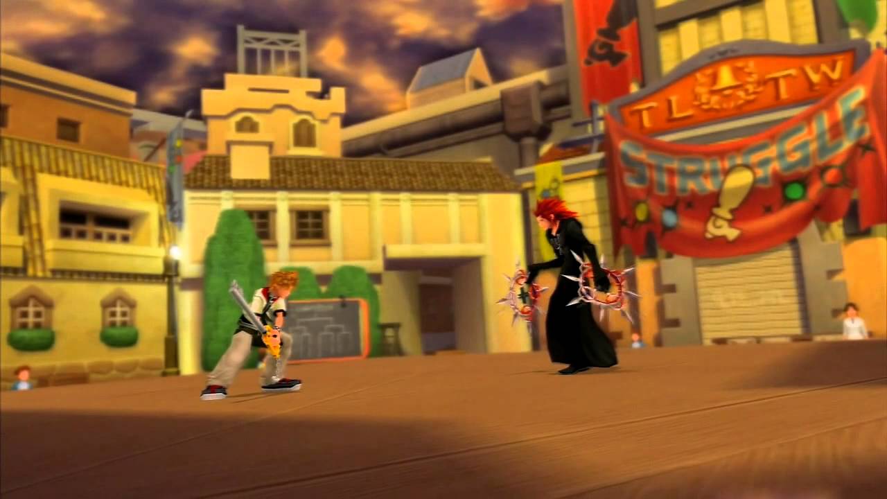 Kingdom Hearts: 2.5 HD ReMIX - KH2FM: Roxas VS Axel (Battle 1)