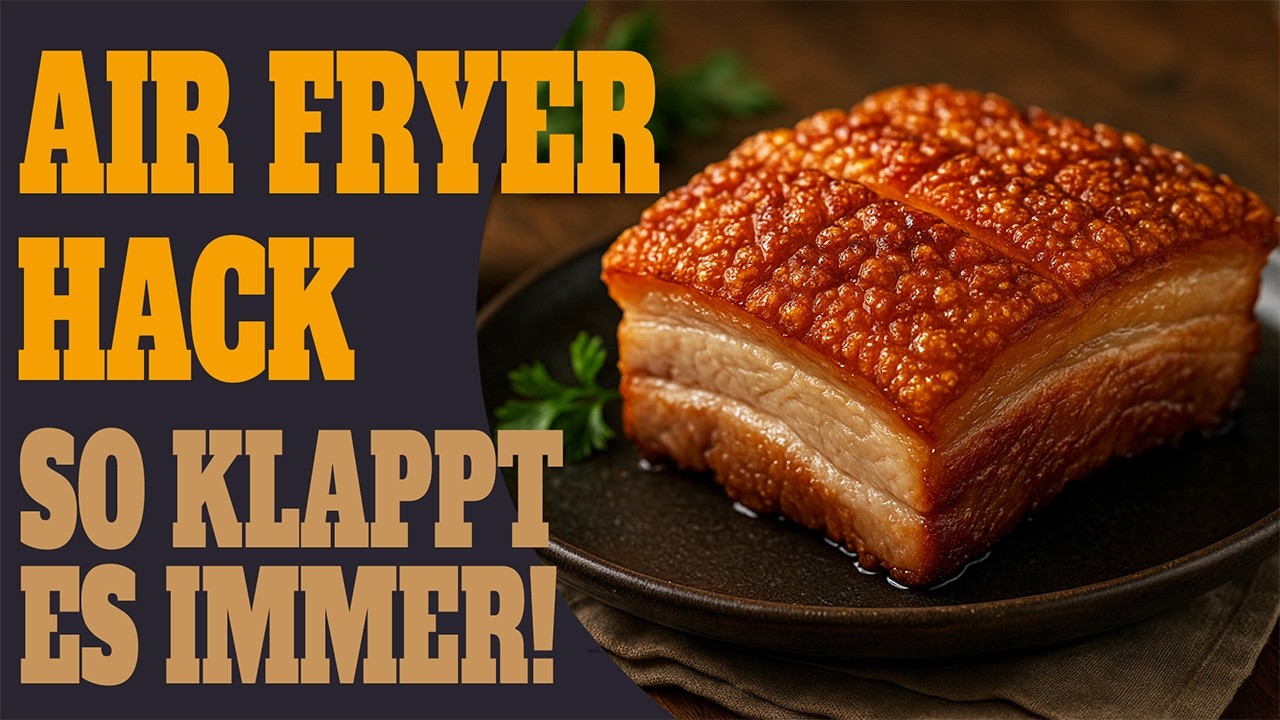 Geheimtrick + Heißluftfritteuse: Knuspriger Schweinebauch in nur 60 Minuten!