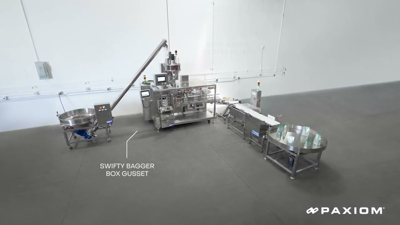 Coffee packaging machine for filling, bagging and check weighing