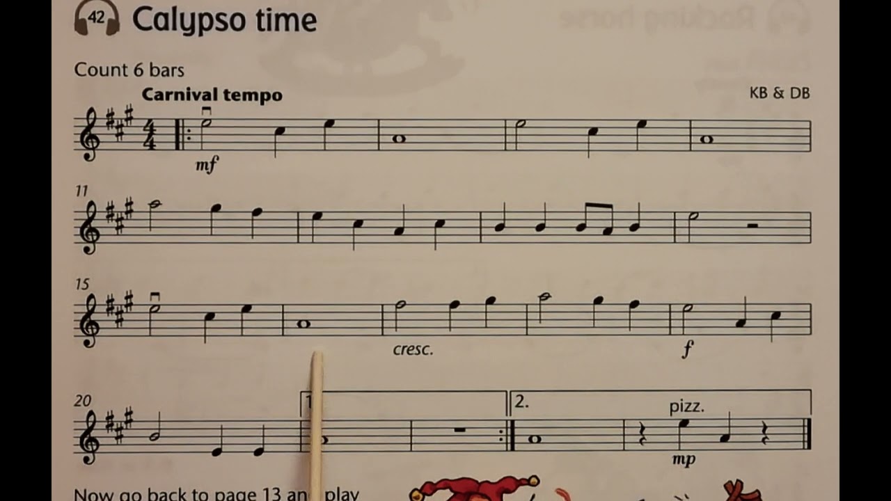 42 Calypso Time piano accompaniment at rehearsal speed