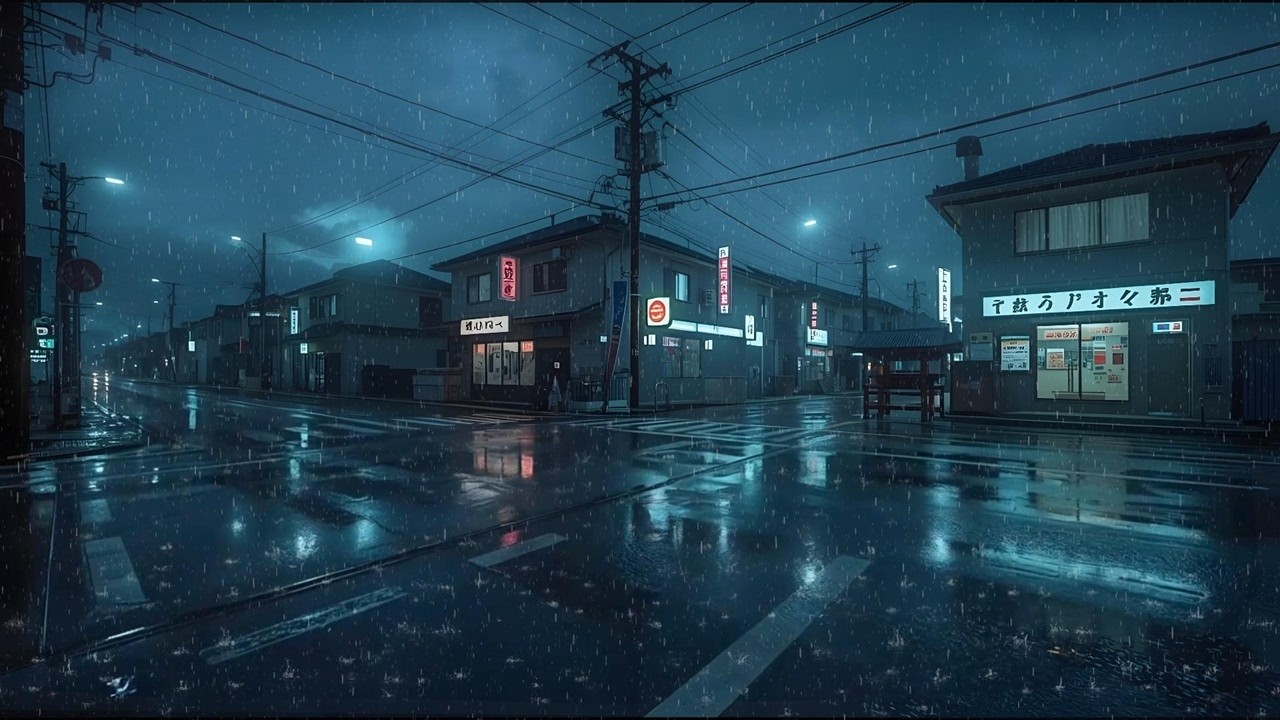 Tokyo After Midnight 🌙 Lofi Rain Lit by City Neon Lights for Sleep, Relaxation & Focus