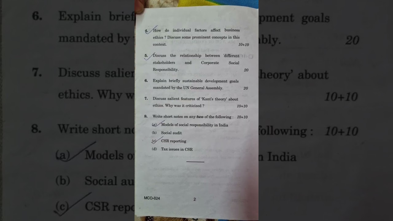 MCO - 24 TEE December 2022 Question Paper IGNOU ...#ignou #mcom #commerce #viral