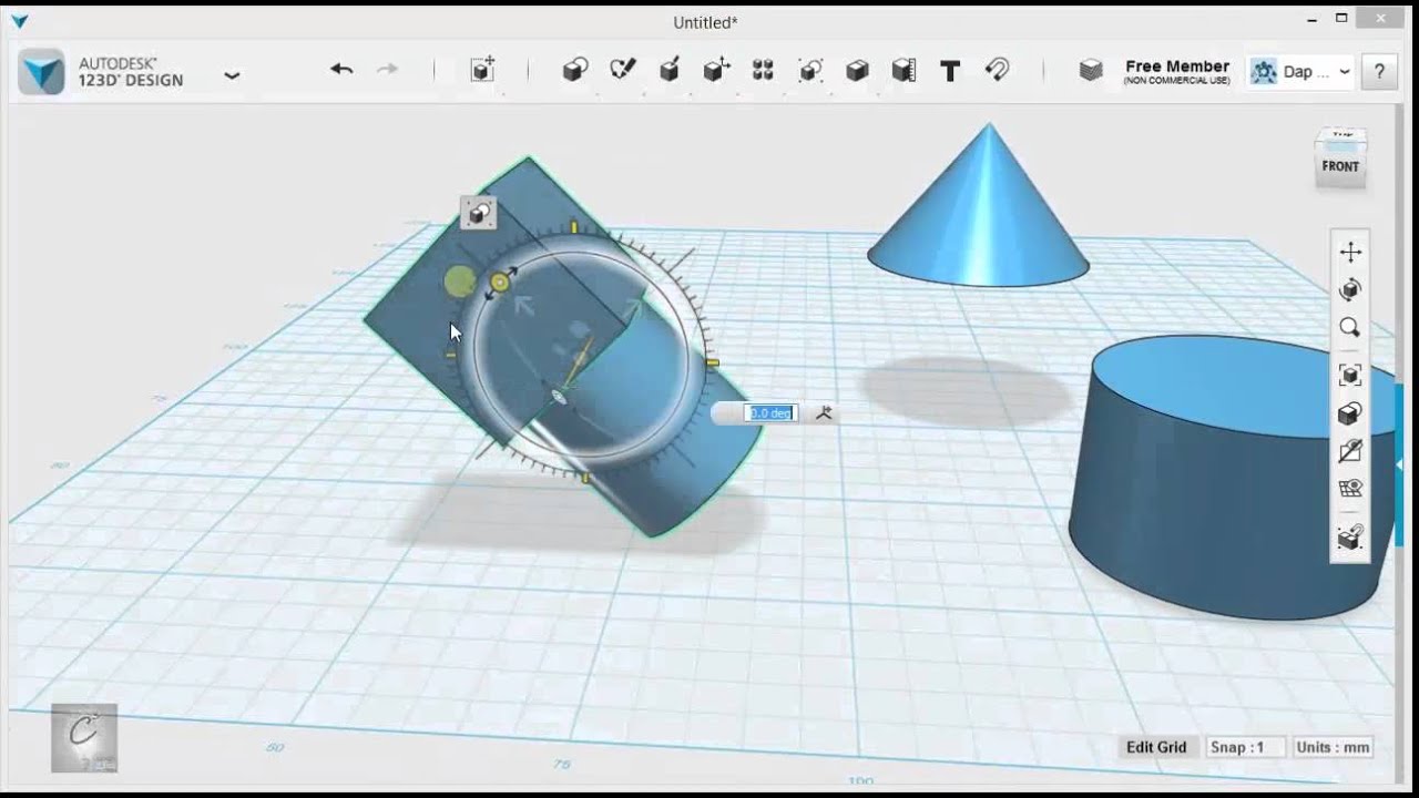 123D Design Tutorial - Basics 3/6 - Grouping, Combining, & Subtracting Solids