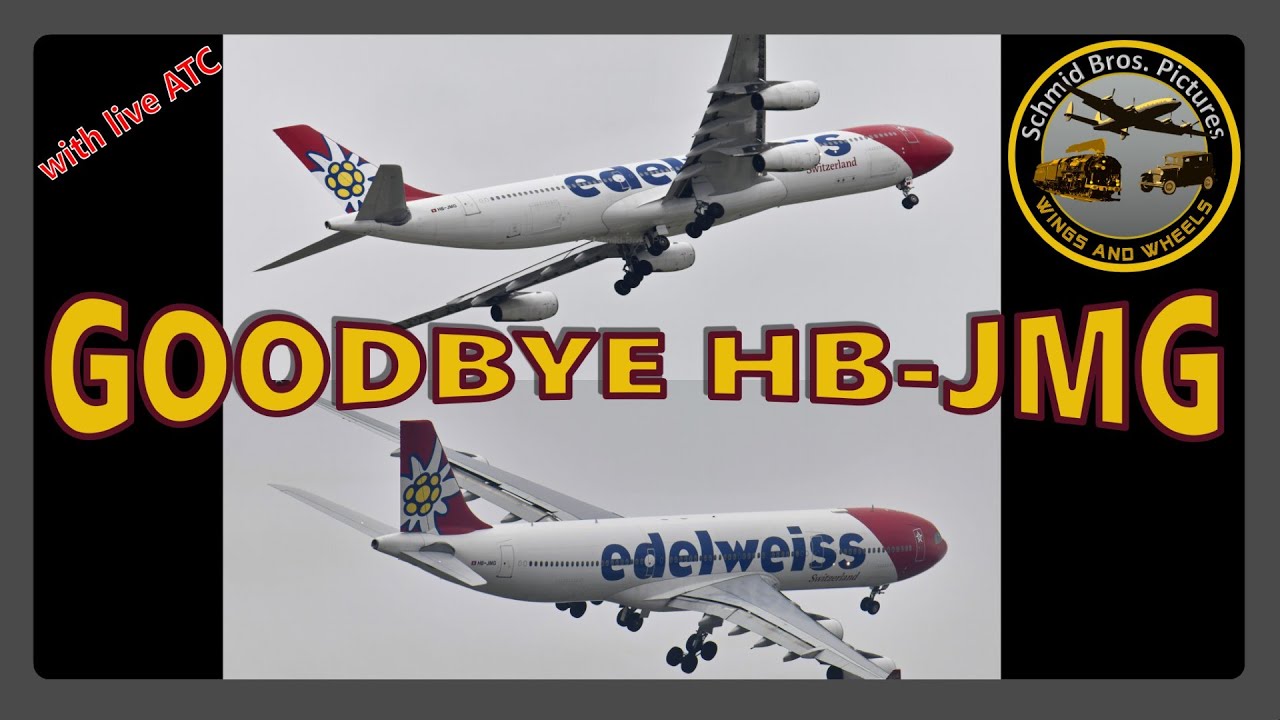 GOODBYE HB-JMG/Very last departure of Edelweiss Airbus A340 to Teruel (Spain)/with live ATC