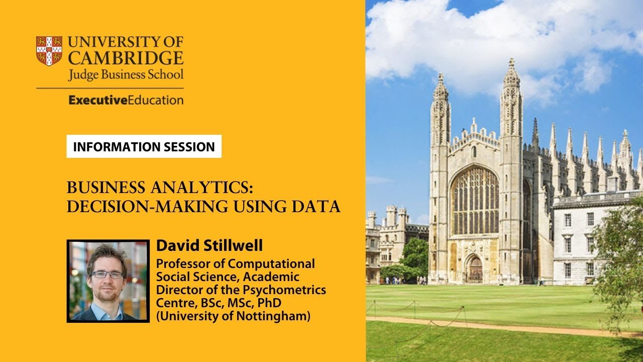 Information session on Cambridge Judge Business School’s Business Analytics programme