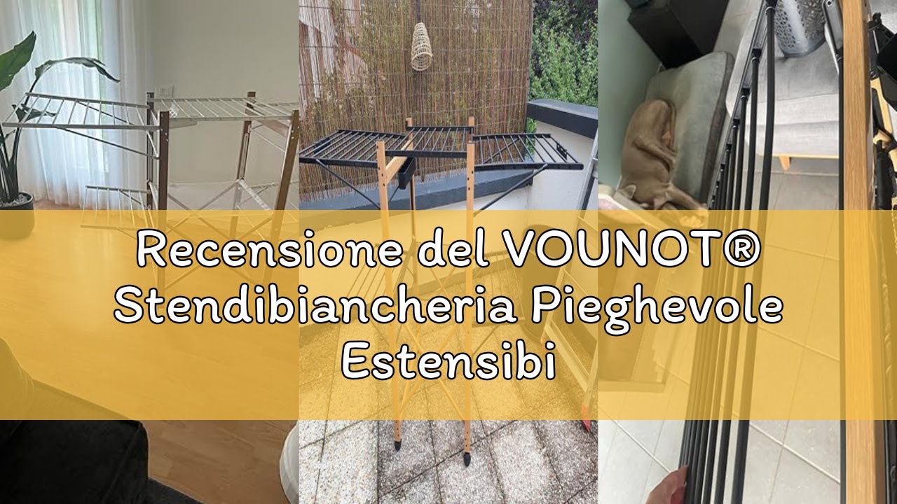 Recensione del VOUNOT® Stendibiancheria Pieghevole Estensibile, Stendino Salvaspazio a 2 Livelli con
