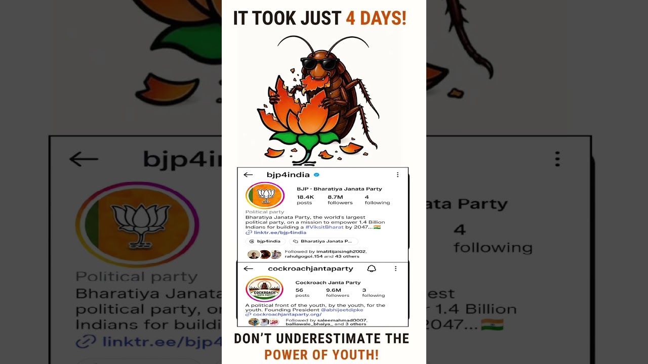 Cockroach Janta Party vs Bharatiya Janata Party | CJP vs BJP #cjp #cockroach #bjp