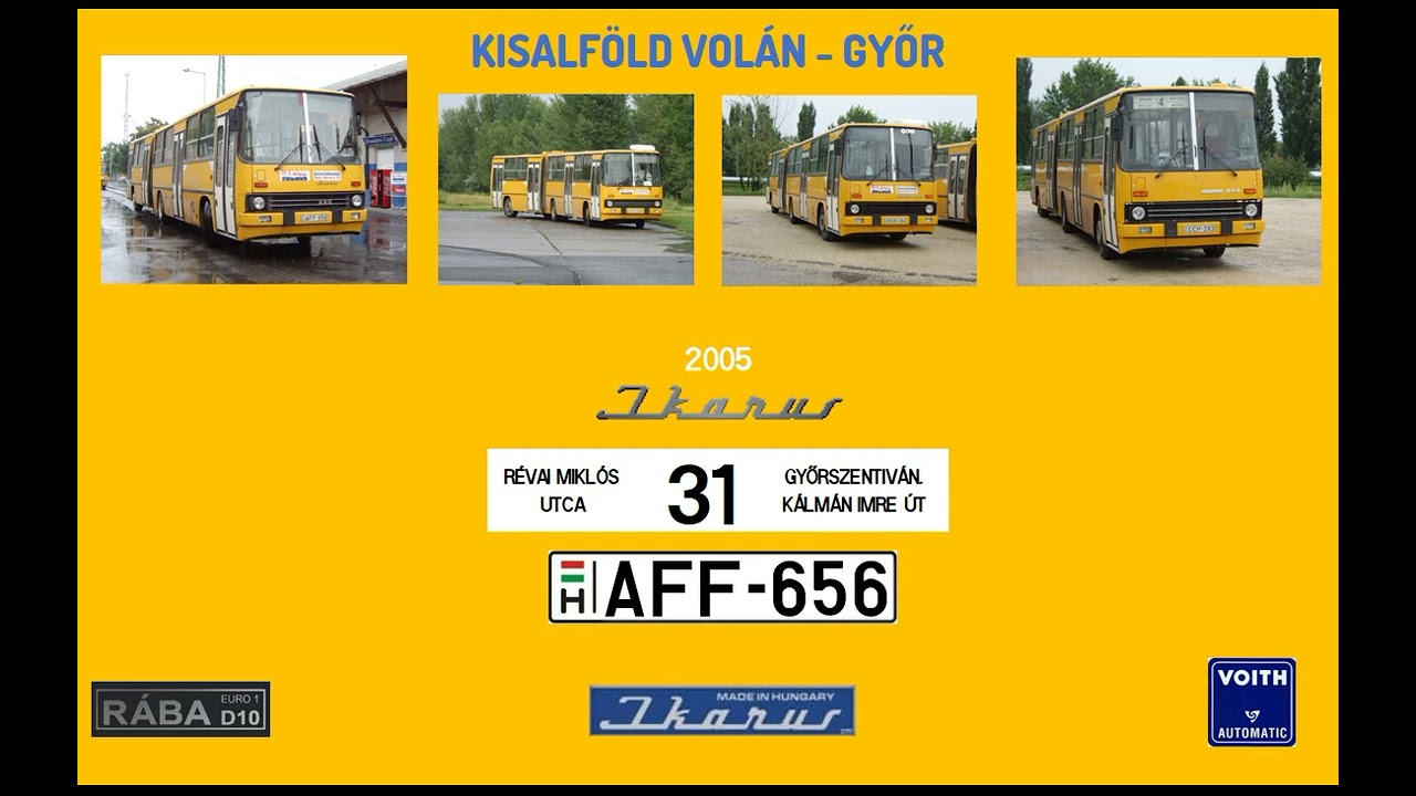 [SOUND] AFF-656 Ikarus 280 Győr, Kisalföld Volán 31-es viszonylat /Hungary Bus Sound/