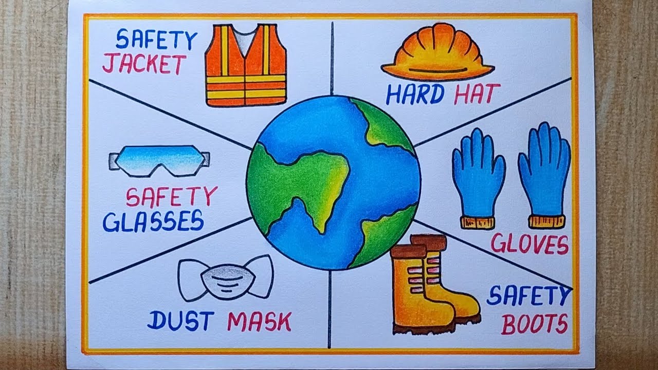 World Safety Day Poster Drawing easy, 28th Apr| Safety Day drawing| World Safety Day drawing easy