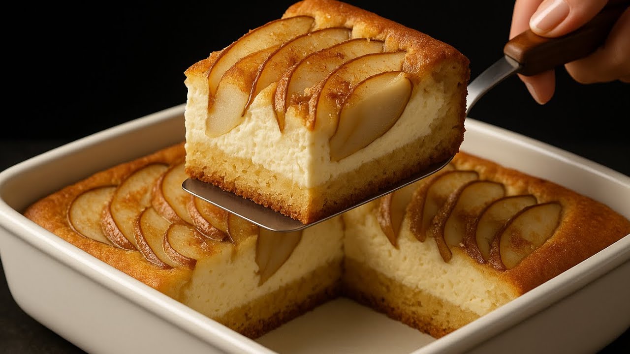 Autumn Pear Pie with Almonds in 10 minutes! A Magazine-Perfect Dessert! 🍐