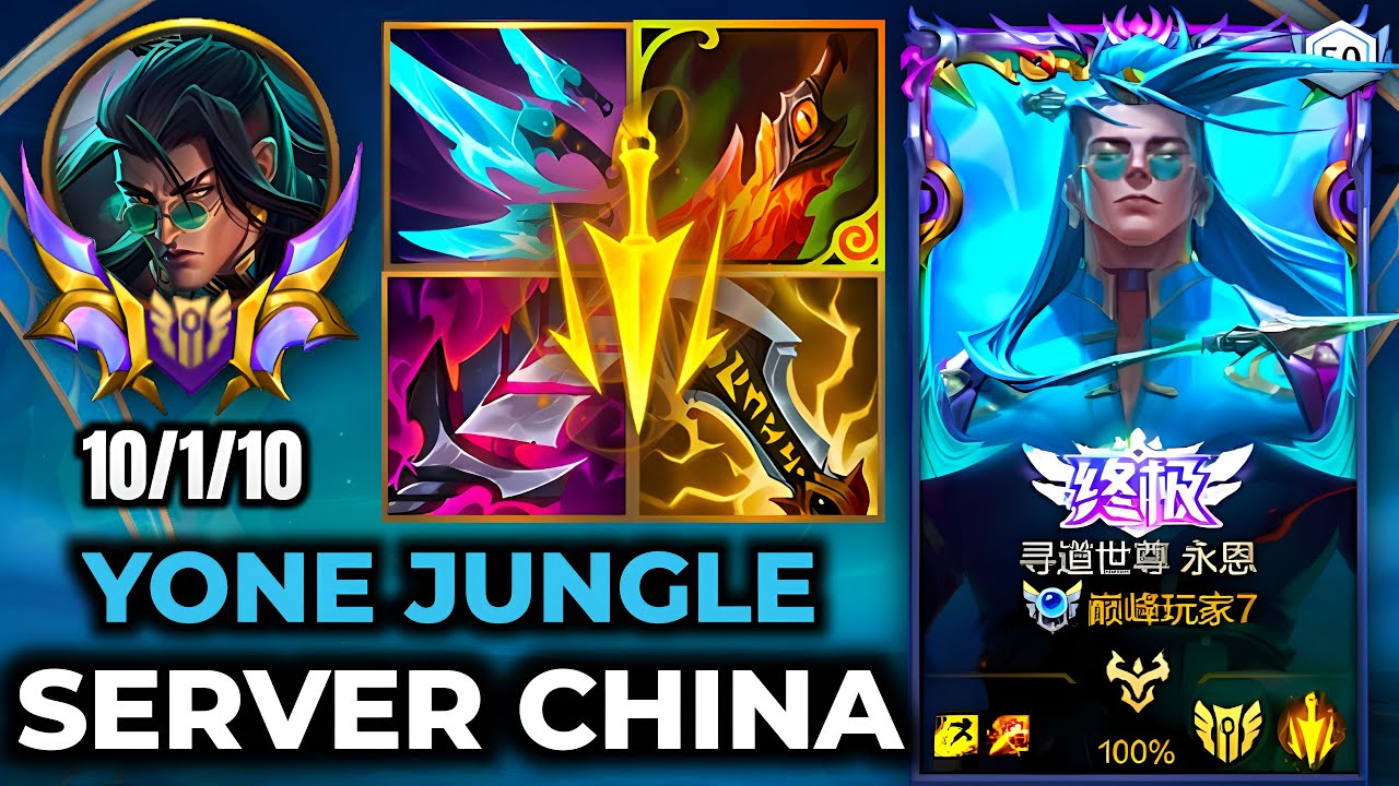 Yone Jungle Wild Rift China - Build Runes Season 19 - Gameplay Fiend Queller Yone