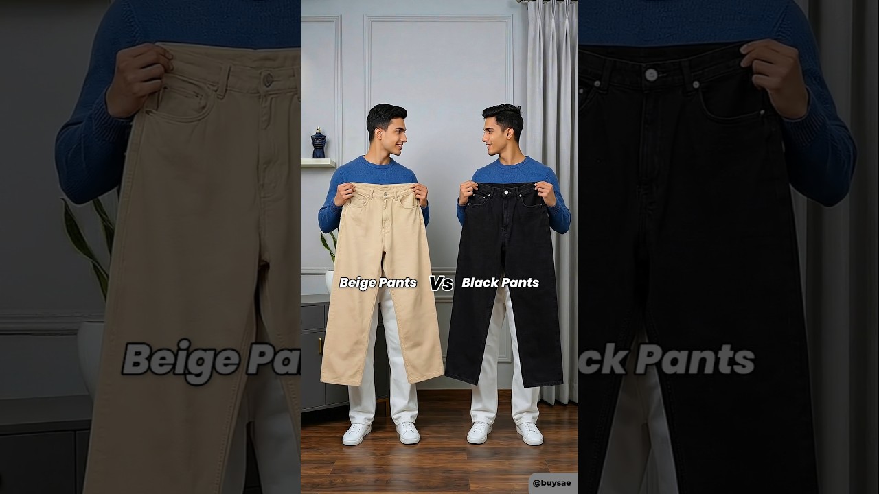 Beige vs Black Pants: Which is Better? 🏆 #Shorts
